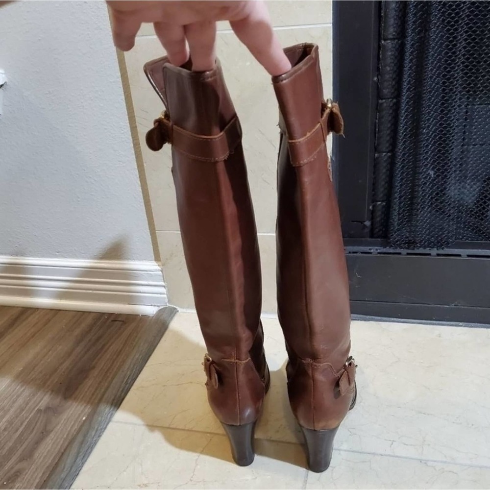 MICHAEL Kors distressed leather granny riding boots 10 - Picture 5 of 8